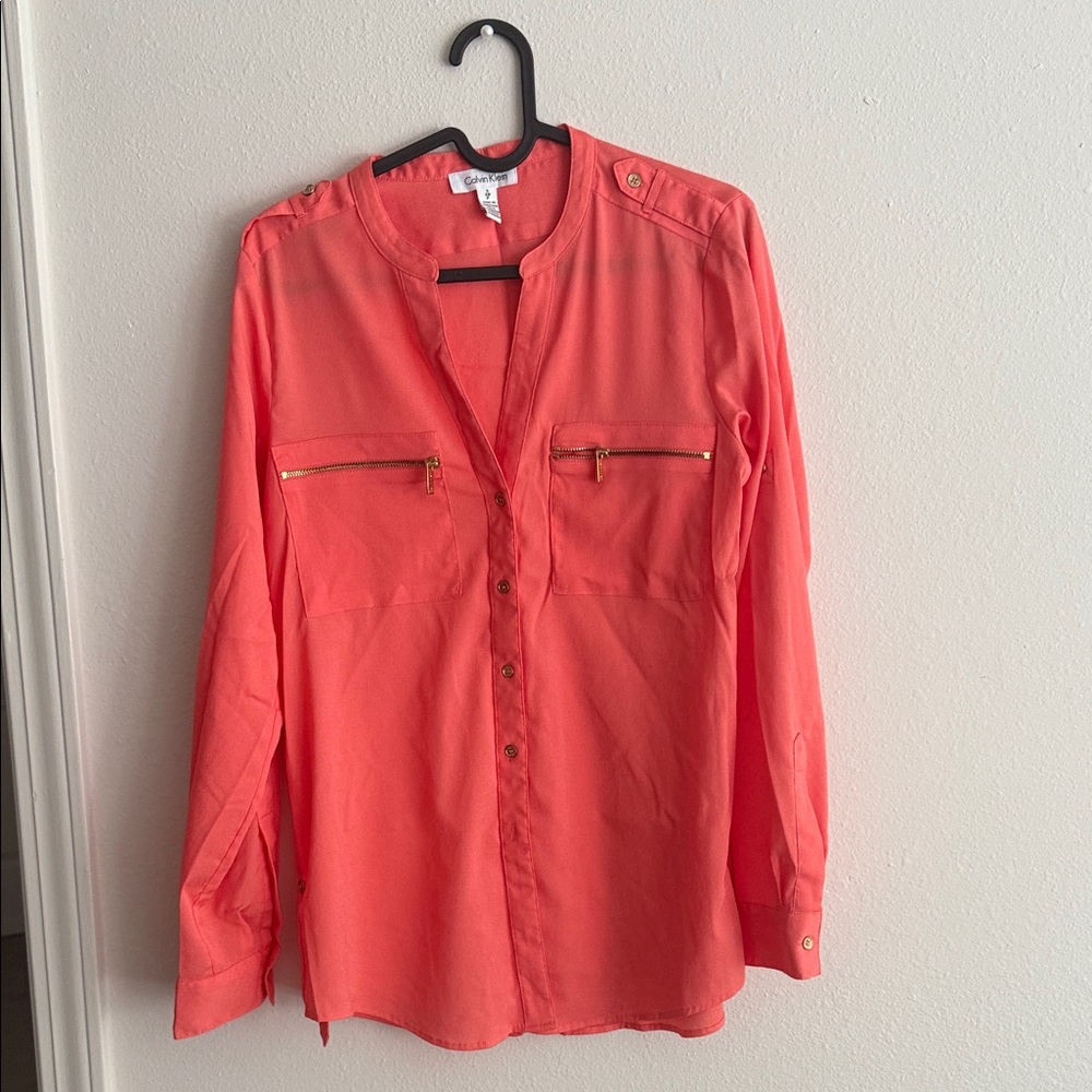 Calvin Klein Coral Button-Down Shirt